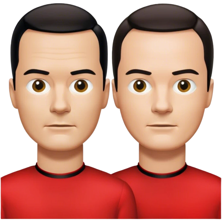 Kraftwerk in red shirts simial to the cover of The Model emoji