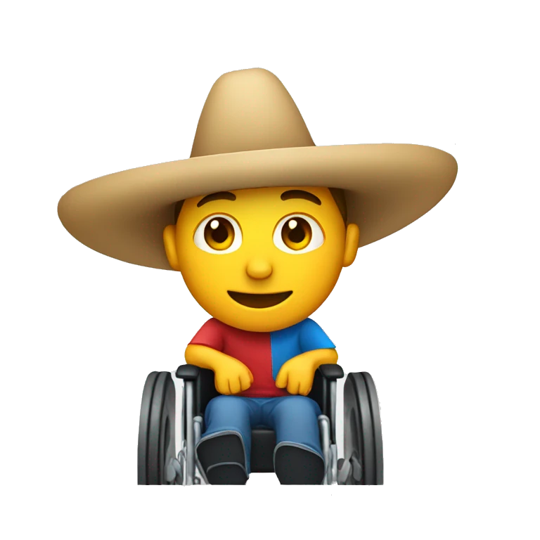 Guy in wheelchair wearing a sombrero  emoji
