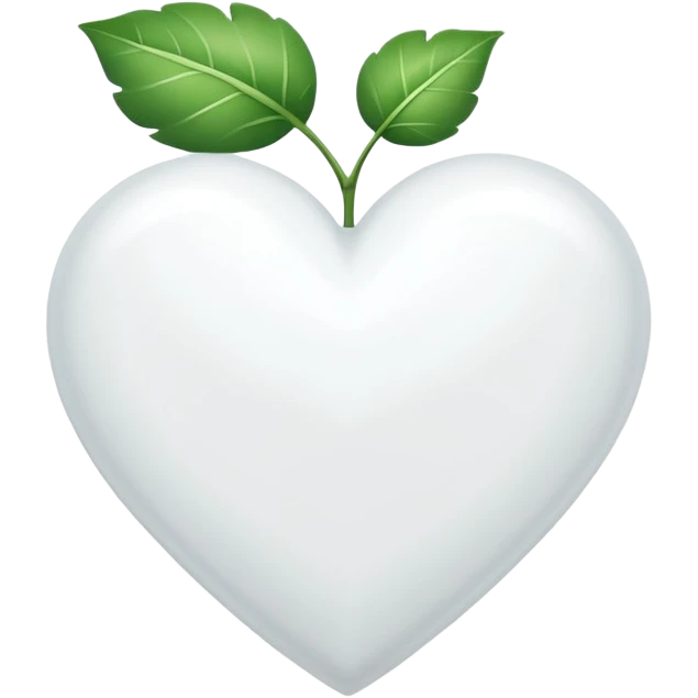 white heart with a leaf motif emoji