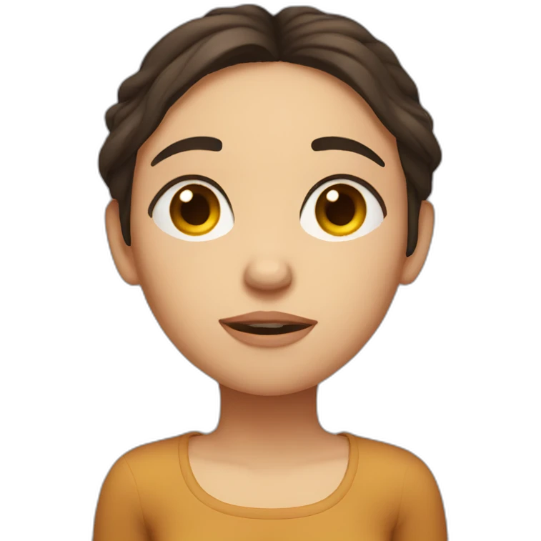 Exhausted brunette girl  emoji