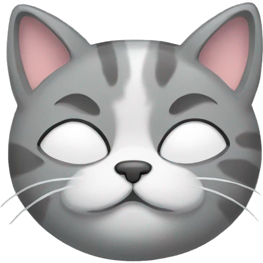 Sleepy grey kitty emoji
