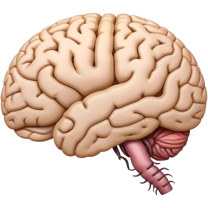A human brain with a worm coming out of it emoji