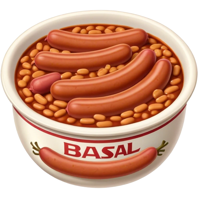 Baked beans and frankfurter sausage emoji