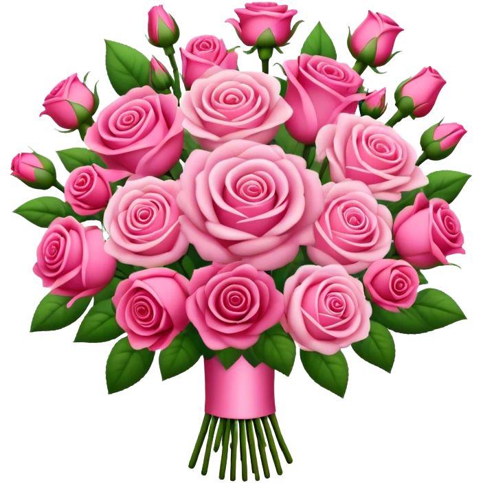 Huge pink flower bouquet with different flowers and pink tones and roses emoji