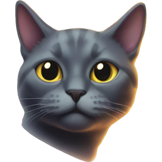 Cat under a Dark iridescent cloud glowing emoji