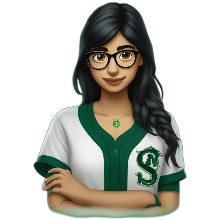 Mia Khalifa slytherin baseball shirt emoji