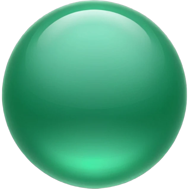 emerald sphere, strong cool green emoji