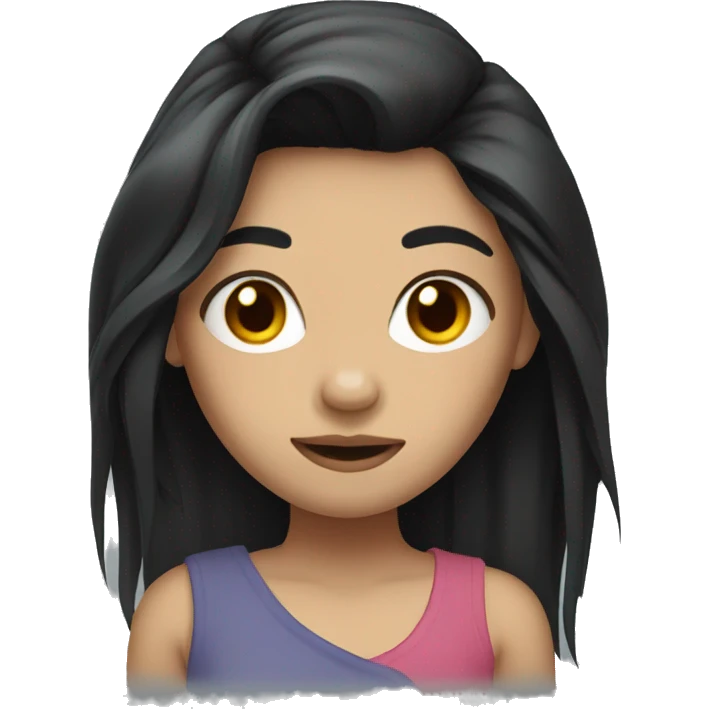 Girl with long black hair and broken foot emoji