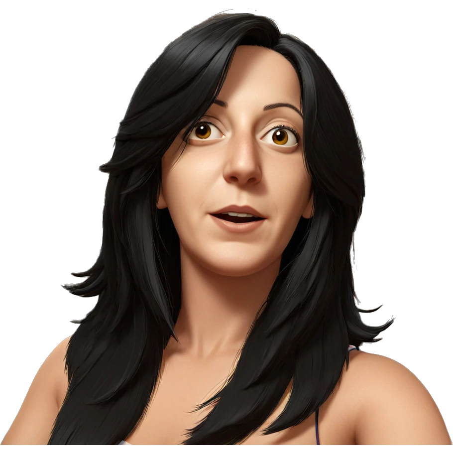 girl with black hair indoors emoji