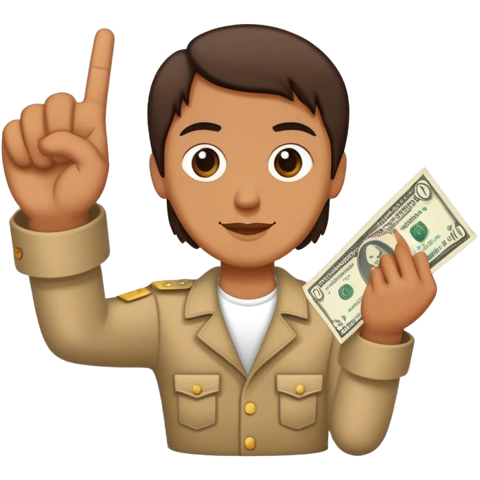 Dollar bill flipping the bird emoji