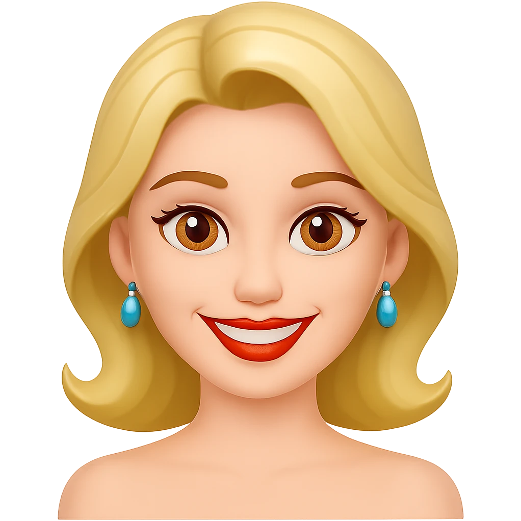 Change the facial expression of the character to a smile, keep the same style as the reference image, remove the background. emoji