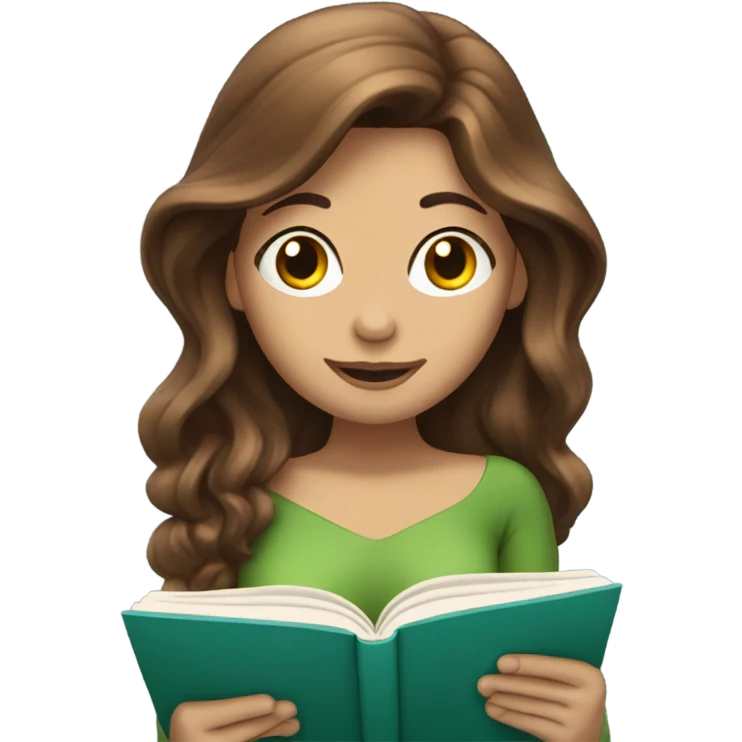 mermaid with brown hair reading emoji