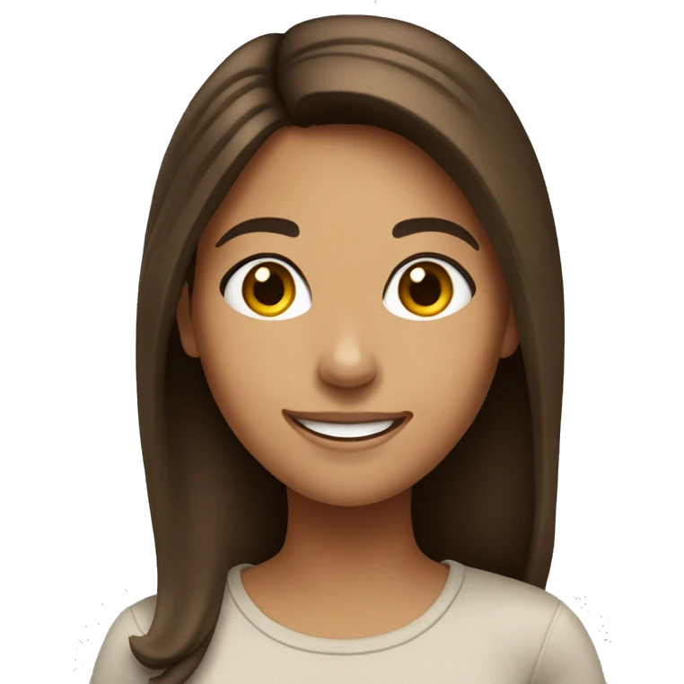 Tan Brunette girl smiling emoji