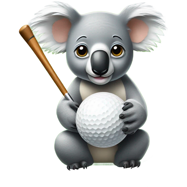 Koala with golf ball  emoji