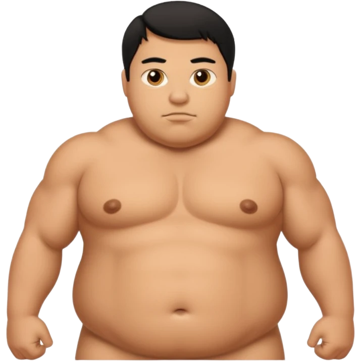 fat naked tan man with small penis with black hair emoji