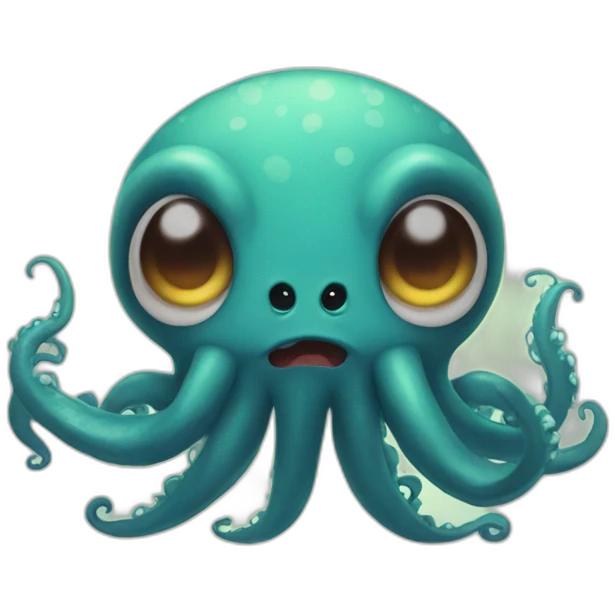  a cute kraken with a cute angry face emoji