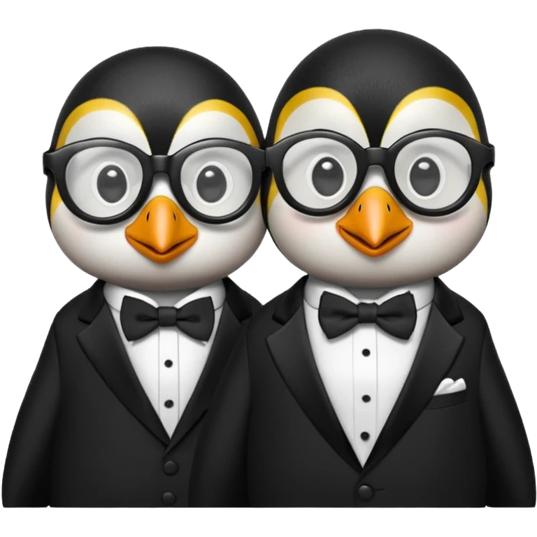 Penguins with glasses emoji