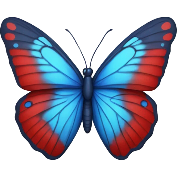 Blue and red butterfly emoji