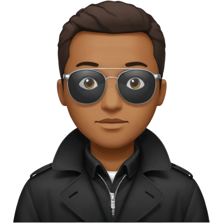 black man in black trenchcoat and sunglasses emoji