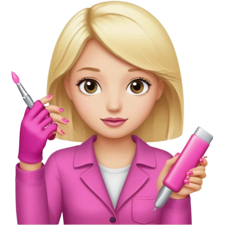 Blondie girl making nails emoji
