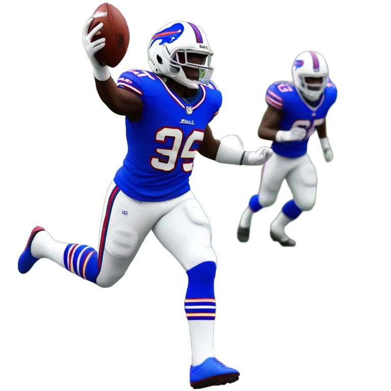 buffalo bills player getting a touchdown emoji