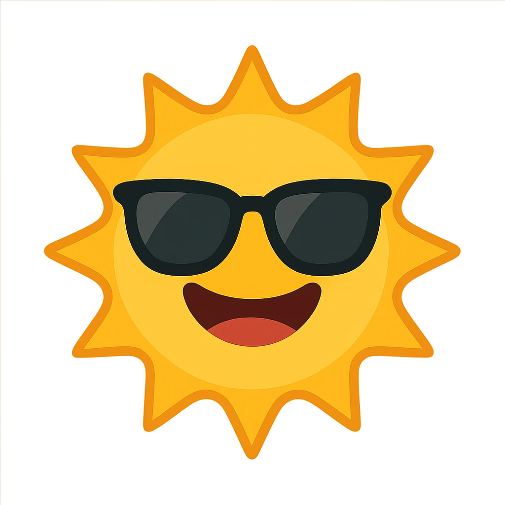 smiling sun with sunglasses emoji