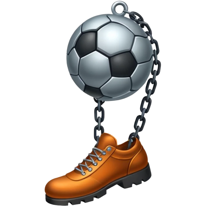 prisoner chain with ball attached to the leg ankle emoji