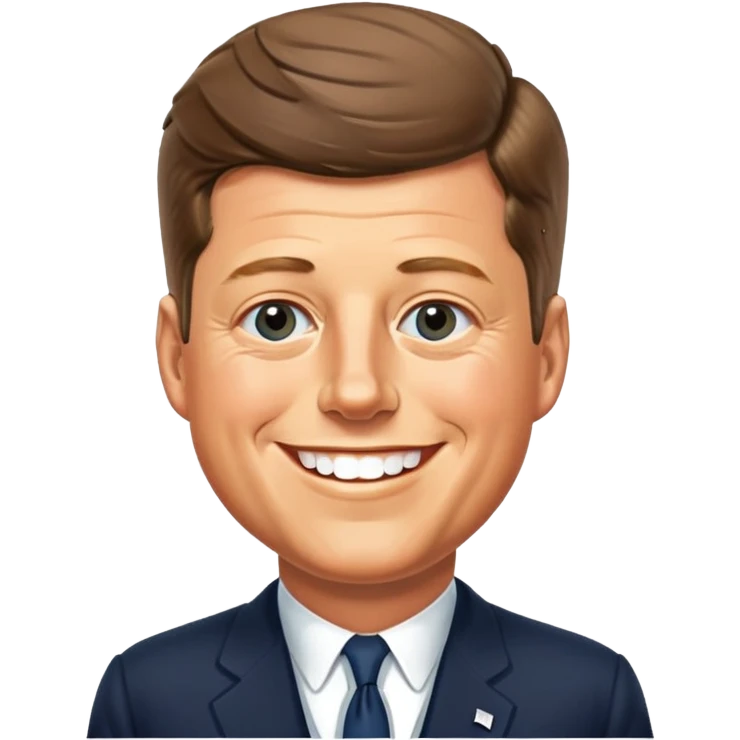 John F. Kennedy smiling portrait emoji