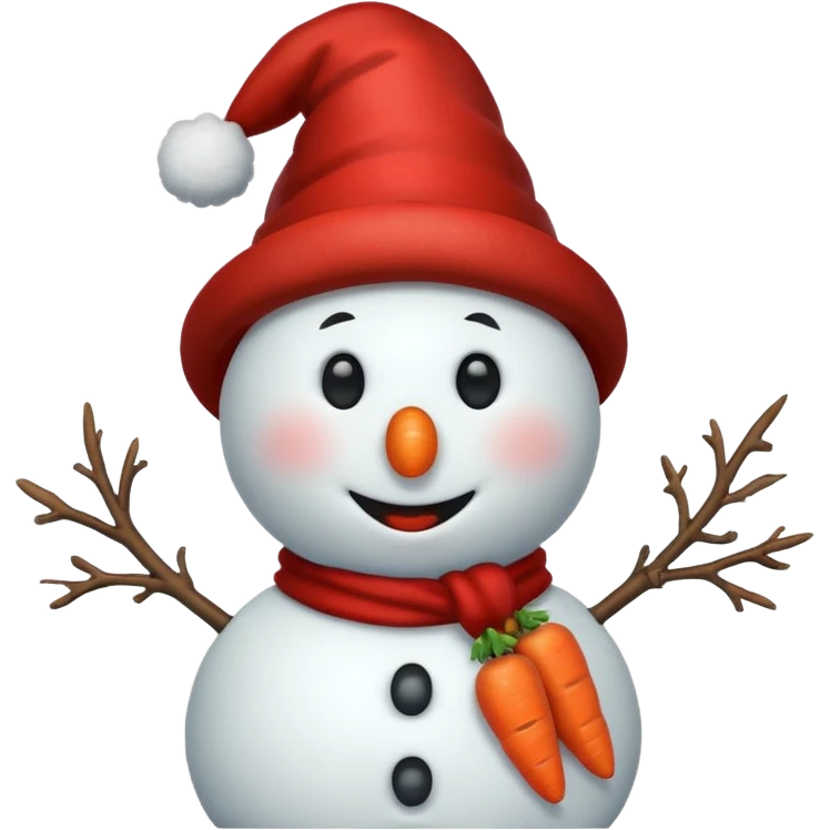 snowman wearing red hat emoji