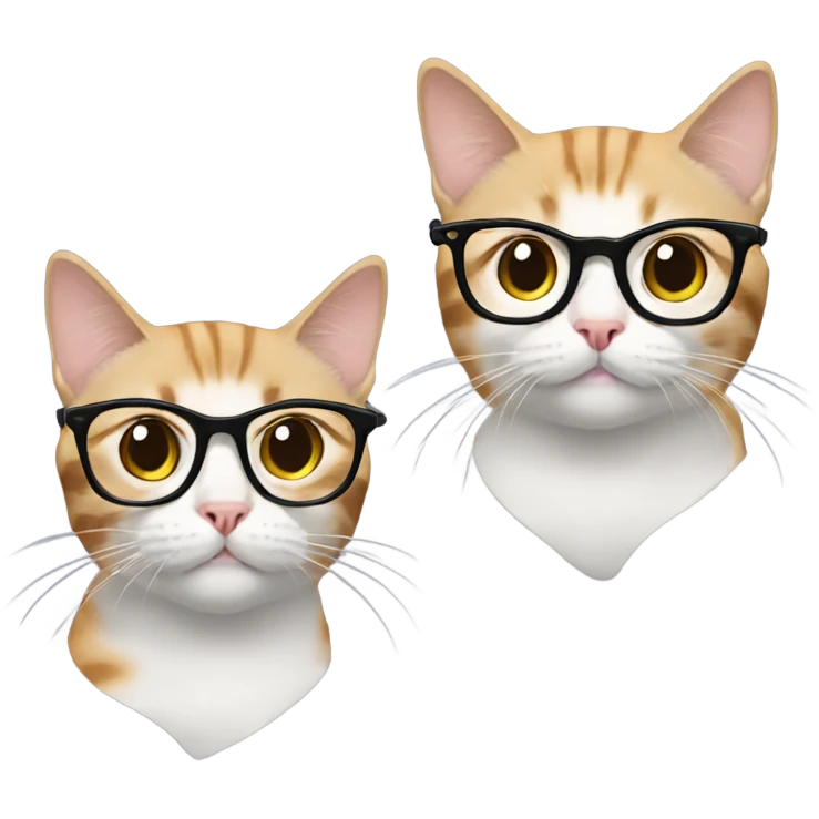 2 cats one with glasses  emoji