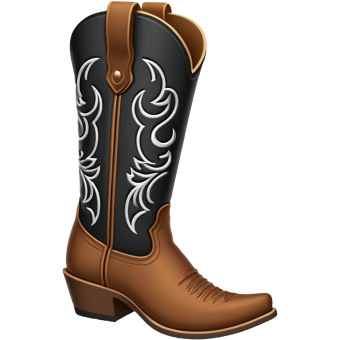 black outline of a cow boy boot emoji