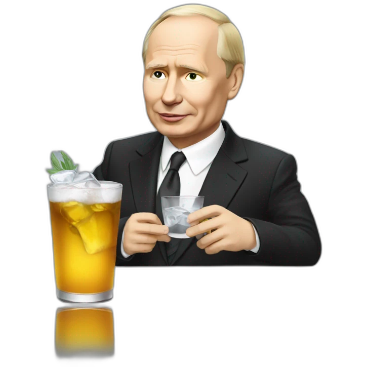 Vladimir Poutine drinks vodka emoji