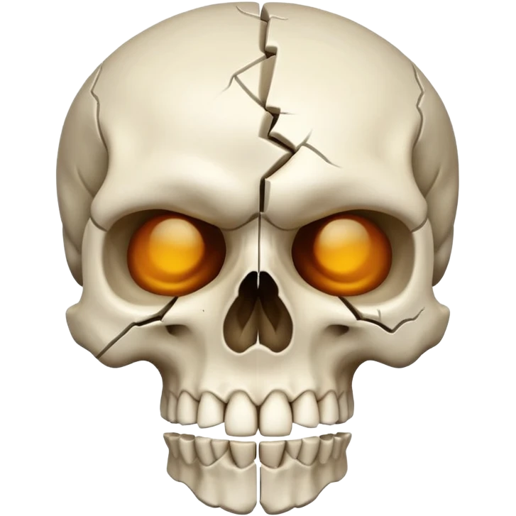A skull cracking in half emoji