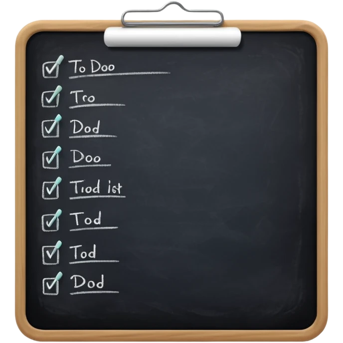 Todo list in a chalk board emoji