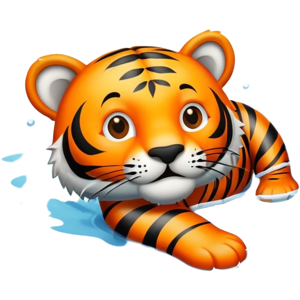 Tiger swimming in water emoji