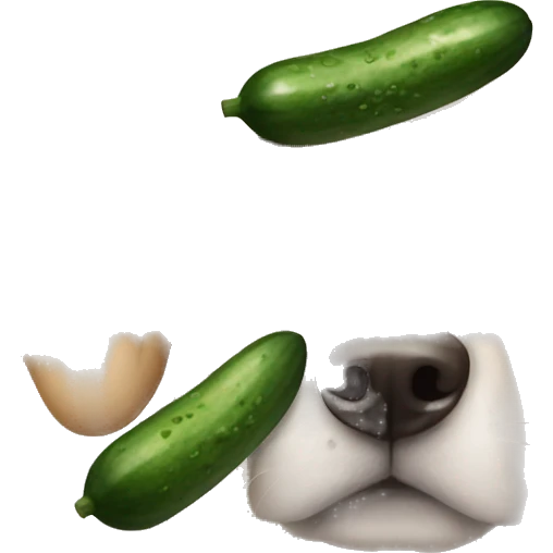 Dog with cucumbers on his eyes emoji