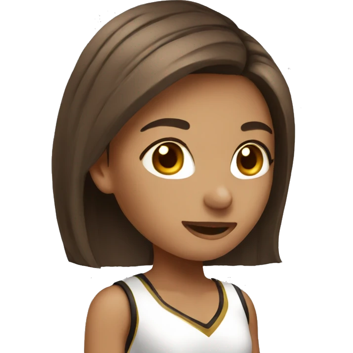 brown straight hair cheerleader girl emoji