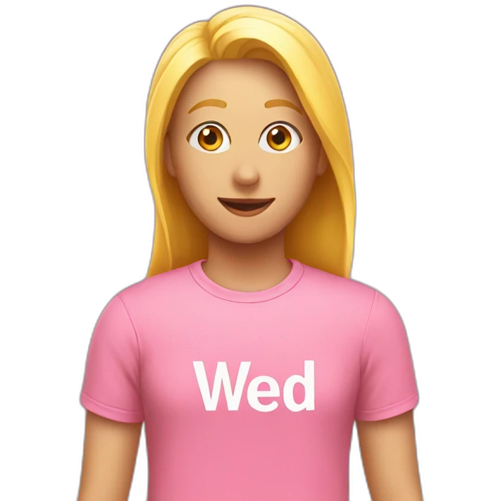 pink tshirt with "WED" written on it emoji