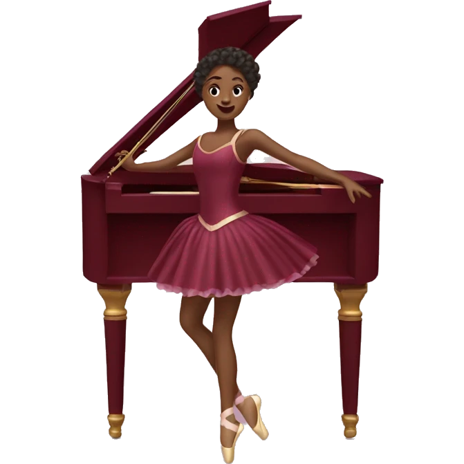 burgundy music box with ballerina emoji