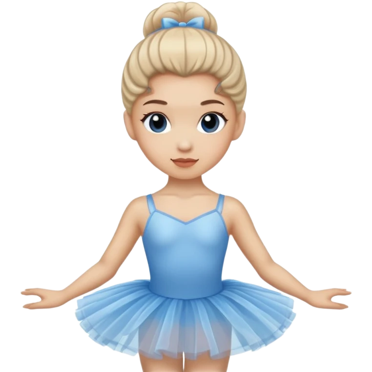 ballerina with light skin and light hair, wearing blue tutu emoji