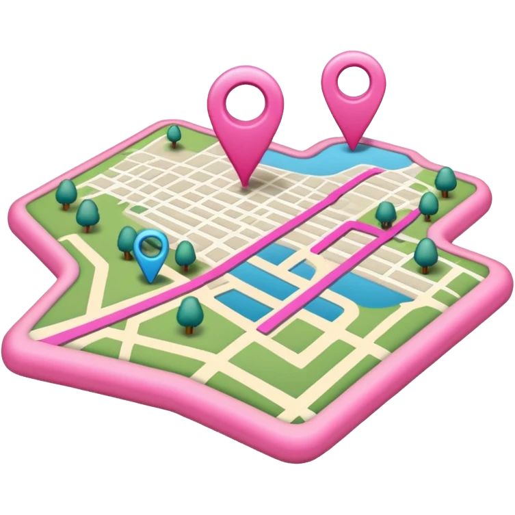 mix pink of a big gps map of the lines emoji