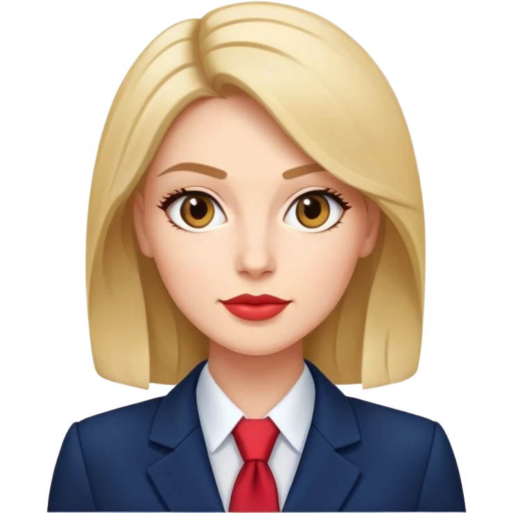 Put-together business woman, super pretty, average size, glam, navy suit emoji