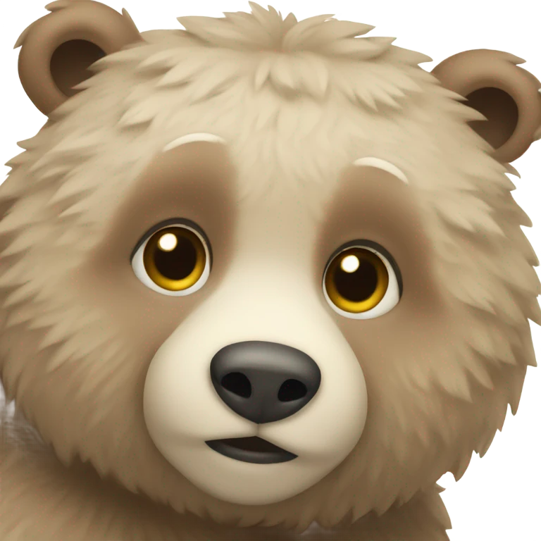 pale brown fluffy fat bear cub emoji