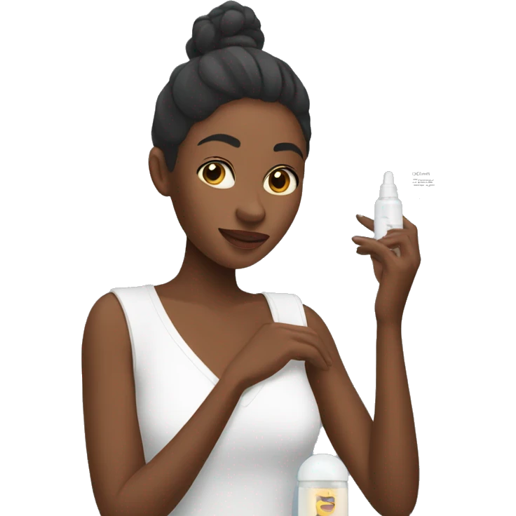 Woman doing her skin care emoji