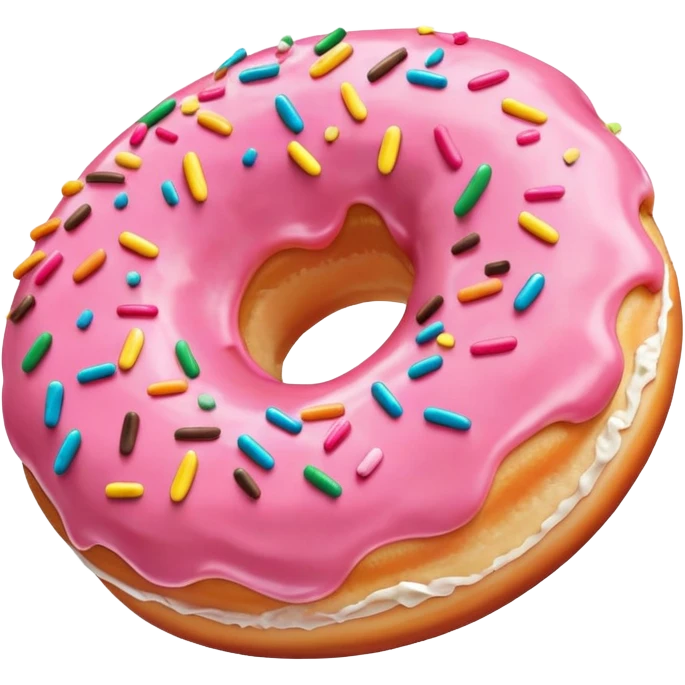 Primitive style donut with flat color and no shading emoji