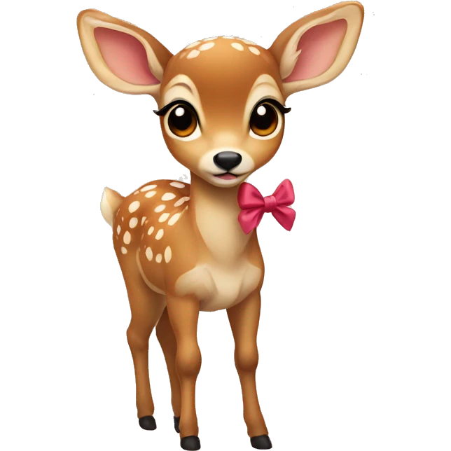 fawn with a bow emoji