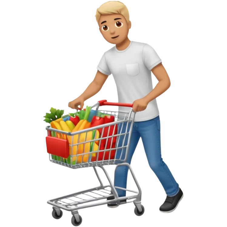 man-with-a-shopping-cart-full-body emoji