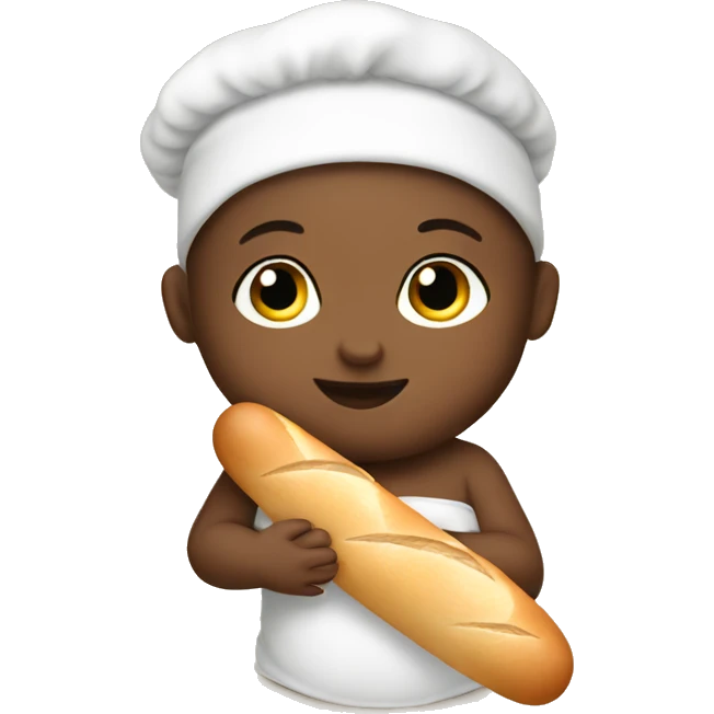 French newborn holding baguette emoji