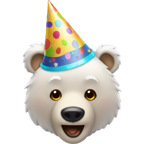 a bear with a party hat emoji