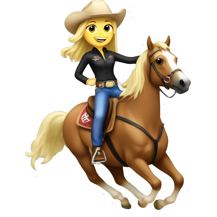 Blonde girl barrel racing emoji